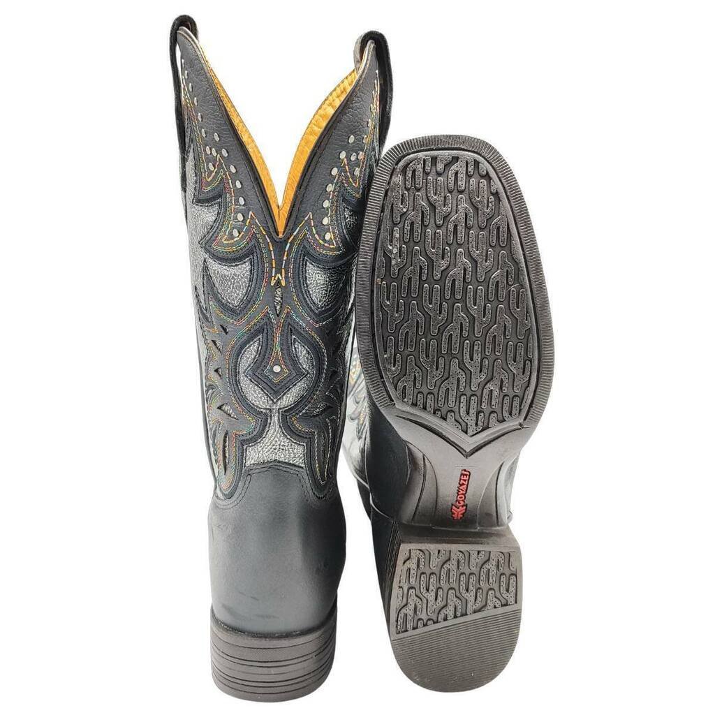 Bota Texana Feminina Pit Stop Preto Prata - Imagem 5