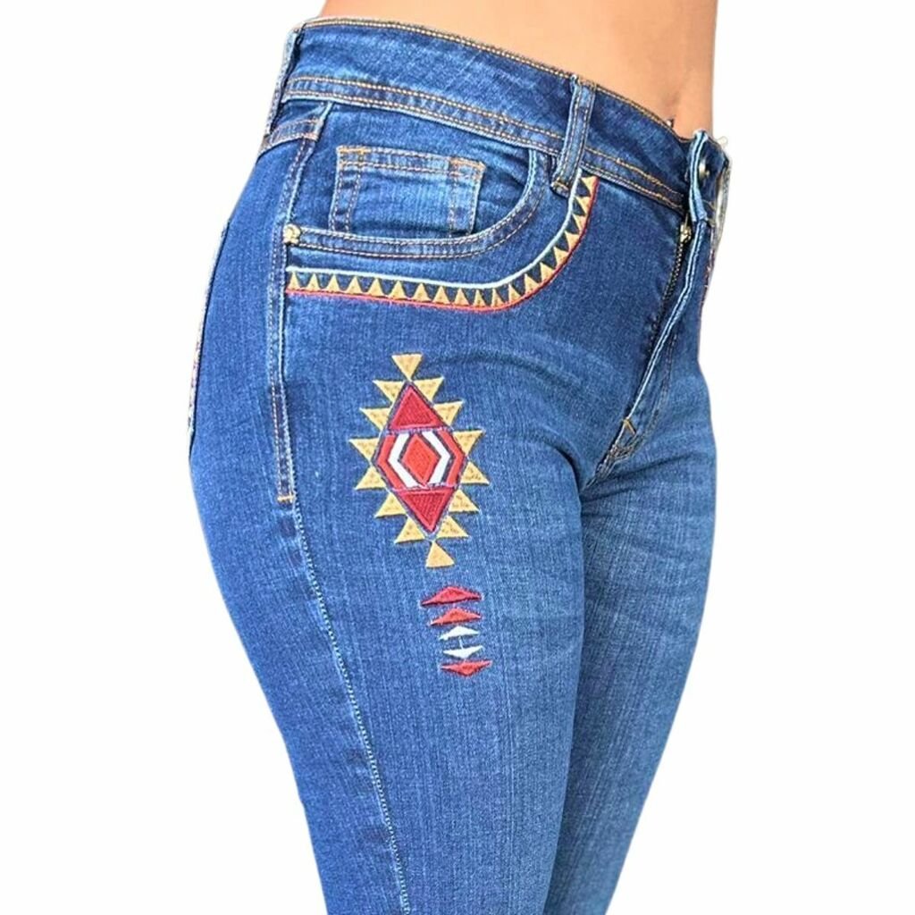 Calça Feminina All Western Bordada Apache Vermelha - Imagem 3