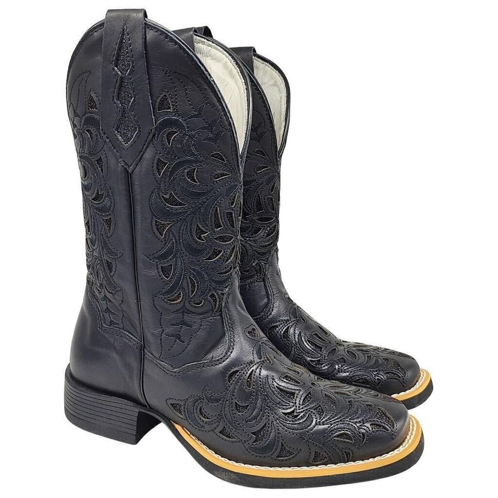Bota Feminina Brilho Preto - Imagem 2