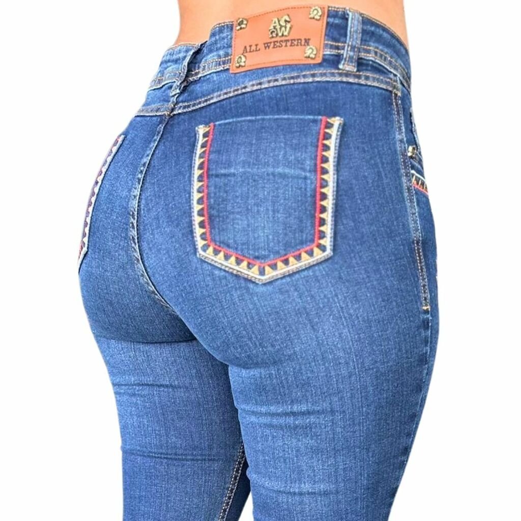 Calça Feminina All Western Bordada Apache Vermelha - Imagem 4