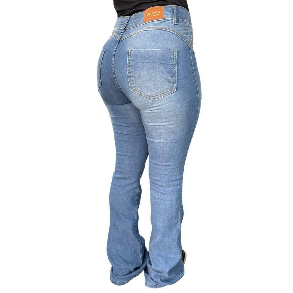 Calça Feminina Faraya Jeans Claro Ref.534 - Imagem 3