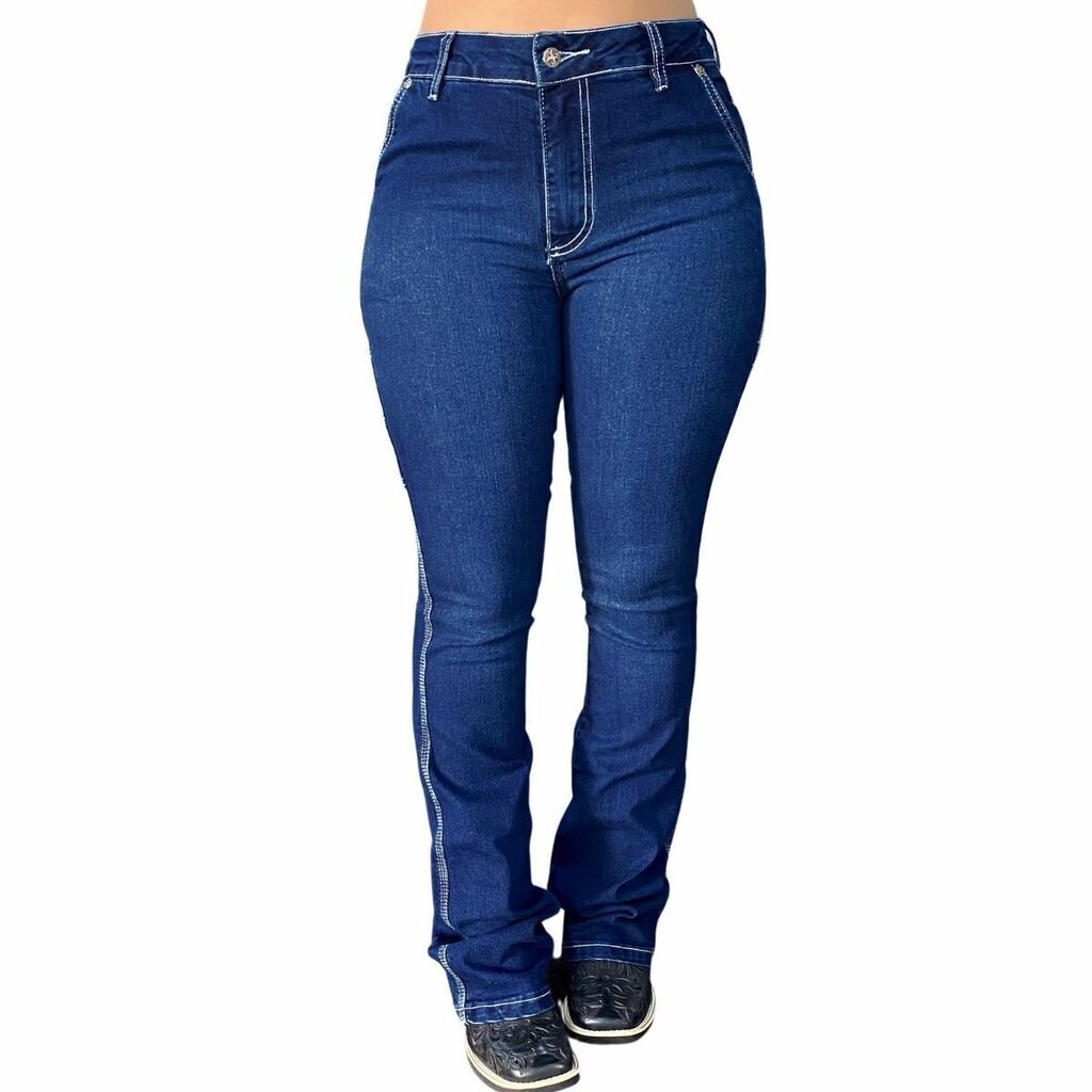 Calça Fem Tex Team Carpinteira Bordada Azul - Imagem 3