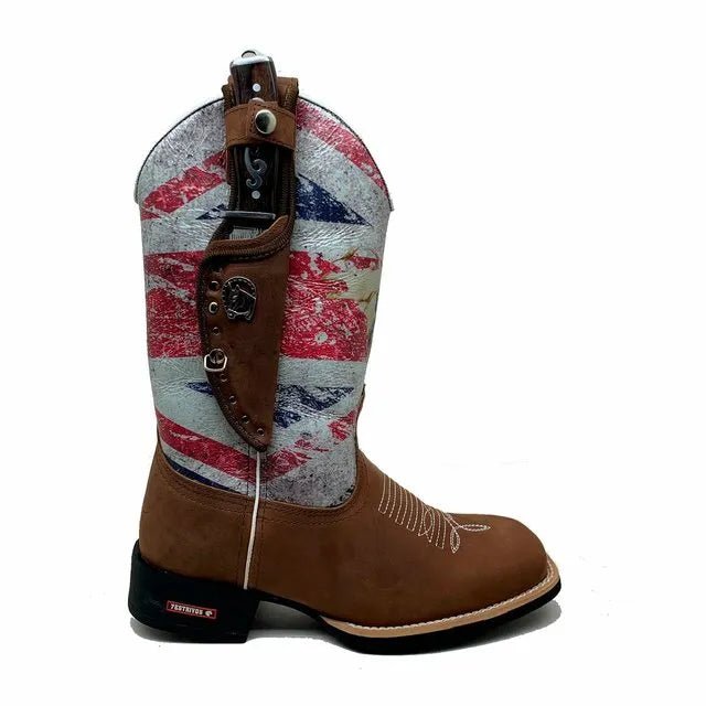 BotaFaca Peão
- Cano Nobuck Cru Estampa Inglesa | Gáspea Crazy Horse Nescau | Bordado Branco - Imagem 2
