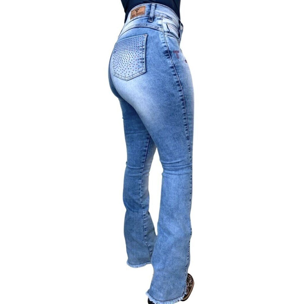 Calça Jeans Feminina Tex Team Brilho - Imagem 2