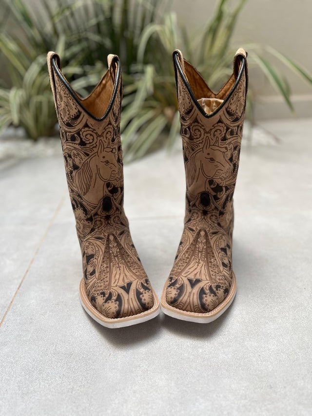 BOTA TEXANA LASER CAVALO E NOSSA SENHORA - Imagem 2