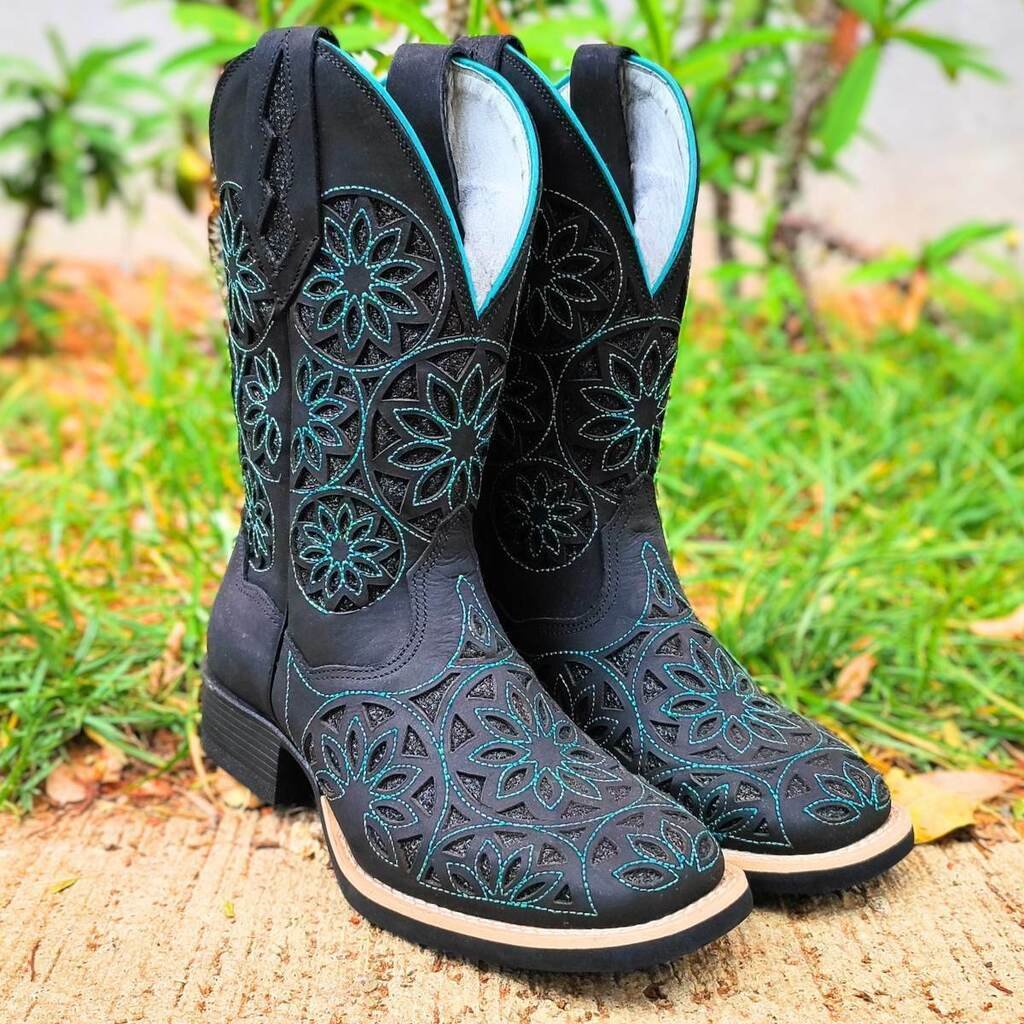 Bota Feminina Brilho Verde