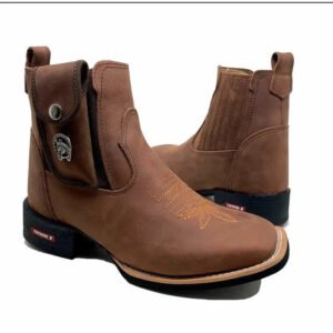 BotinaCanivete Tradicional
                                    - Couro Crazy Horse Nescau | Bordado Ferrugem