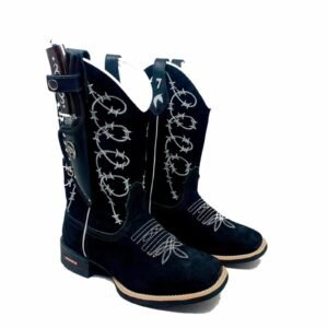 BotaFaca Aramada
                                    - Couro Nobuck Preto | Bordado Branco