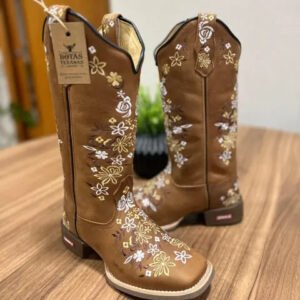 Texana Maitê - Couro Fóssil Havana/Bordado Florência