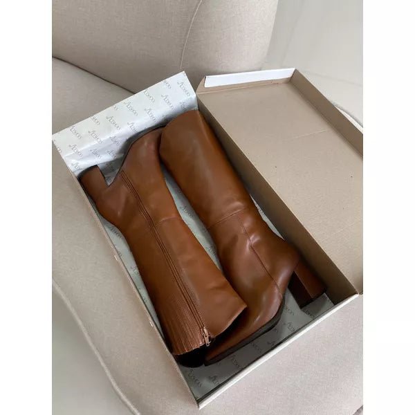Bota Feminina Couro Legítimo Joana Marrom - Imagem 5
