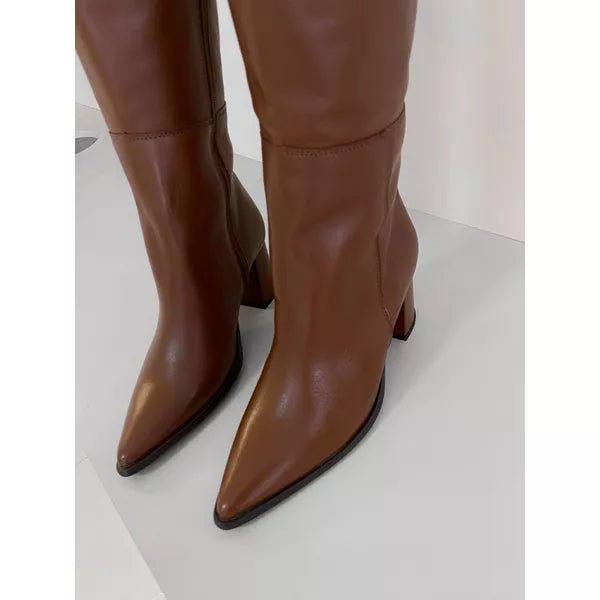 Bota Feminina Couro Legítimo Joana Marrom - Imagem 4
