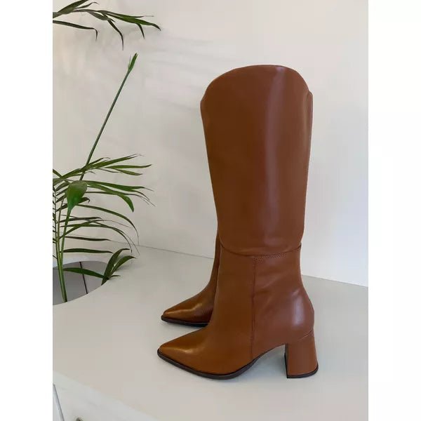 Bota Feminina Couro Legítimo Joana Marrom - Imagem 3