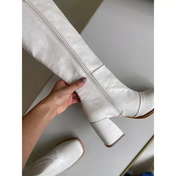 Bota Feminina Jade Off White - Imagem 4