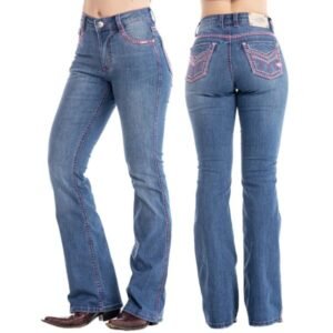 Calça Zenz Western Jeans Rosa Pink Brilho Flare – ORIGINAL