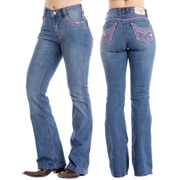 Calça Zenz Western Jeans Rosa Pink Brilho Flare – ORIGINAL
