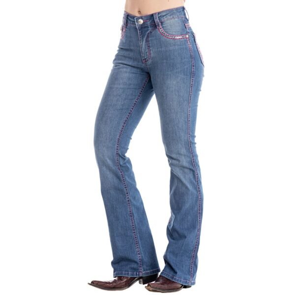 Calça Zenz Western Jeans Rosa Pink Brilho Flare – ORIGINAL - Imagem 3